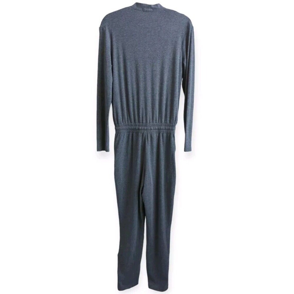 Jlux Label Jluxlabel Jumpsuit Gray Long Sleeve Faux Wrap Soft Cozy Athleisure M - Picture 2 of 4